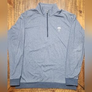 Travis Mathew 1/4 Zip Pullover Mens L Gray Long Sleeve Pockets Stretch Casual
